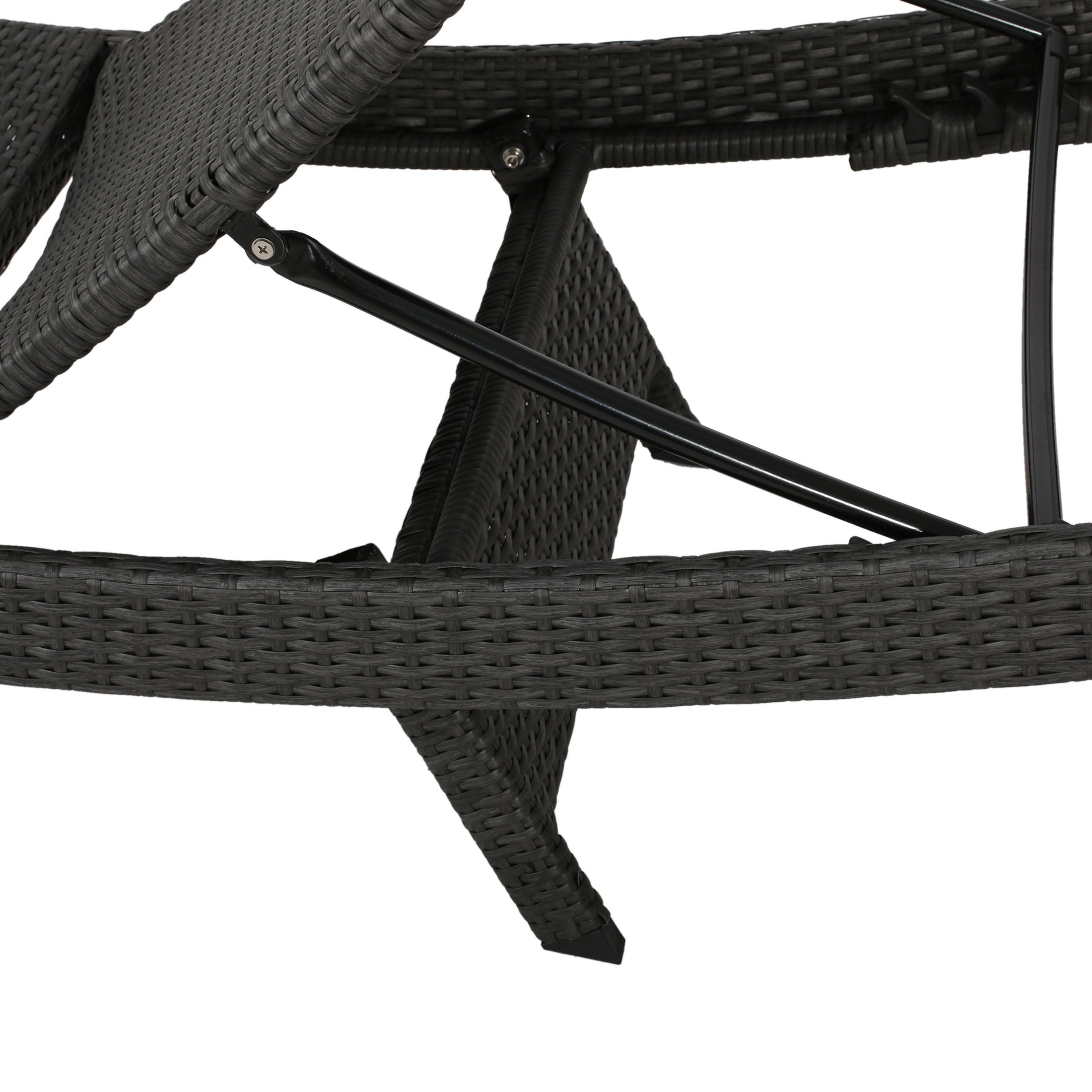 Olivia Grey Outdoor Wicker Chaise Lounge Adjustable (Set of 4) GDFStudio