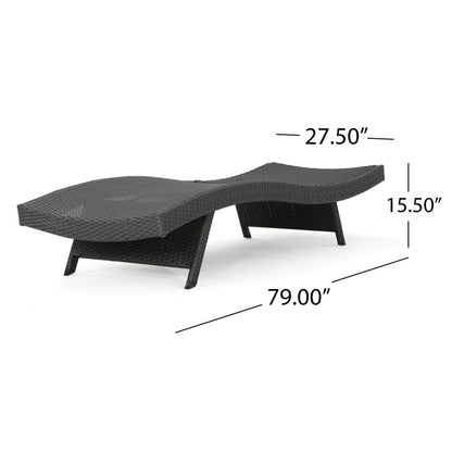Olivia Grey Outdoor Wicker Chaise Lounge Adjustable (Set of 4)