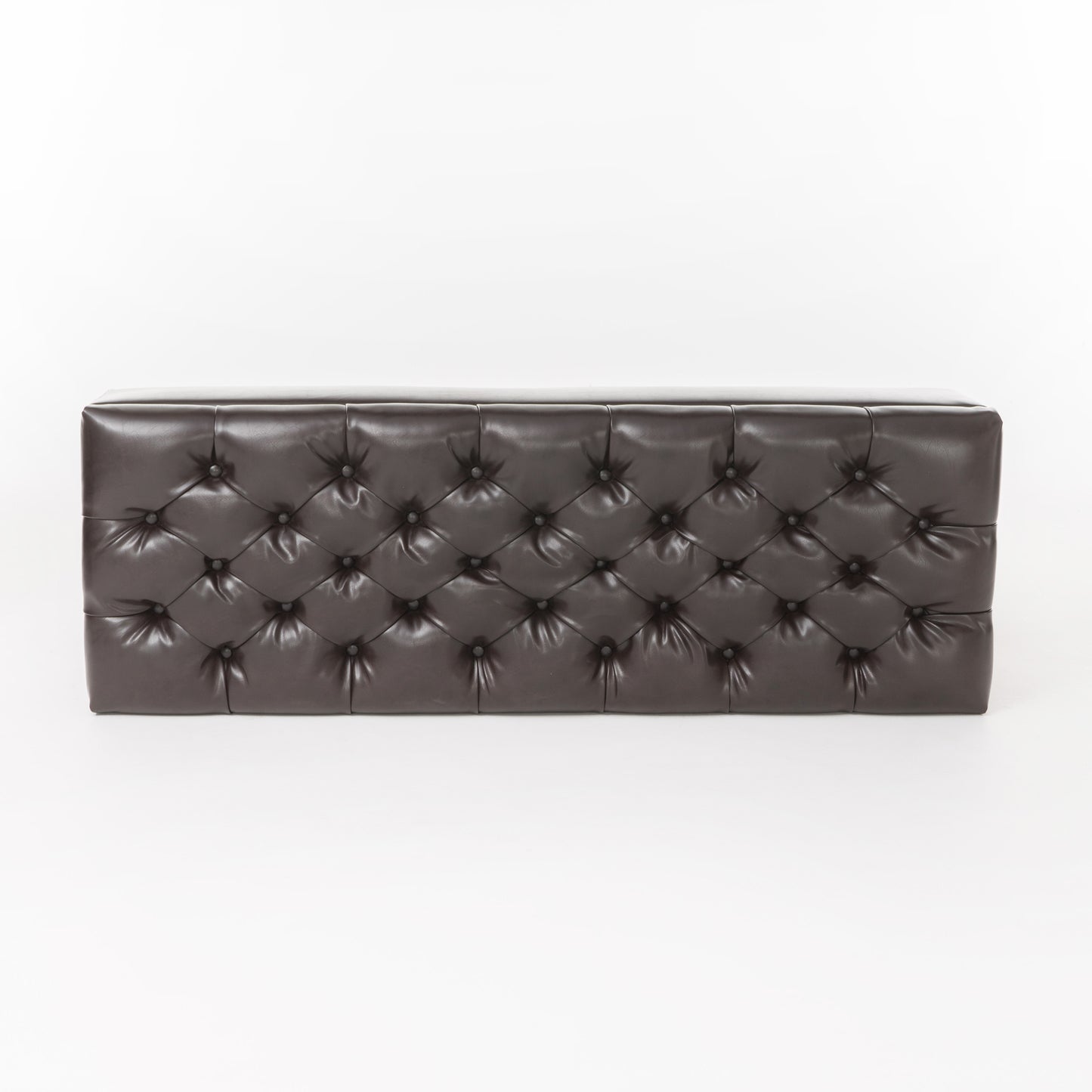 Molle Contemporary Button-Tufted Leather Storage Ottoman Bench