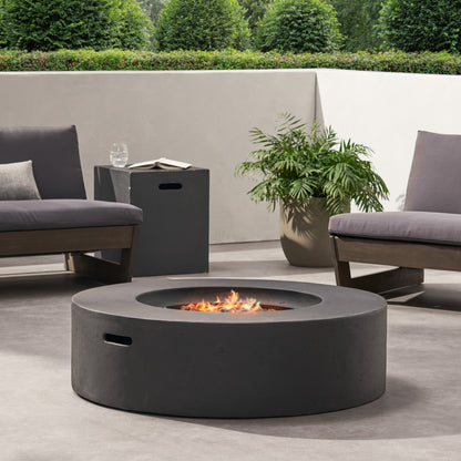 Hearth Circular 50K BTU Outdoor Gas Fire Pit Table with Tank Holder