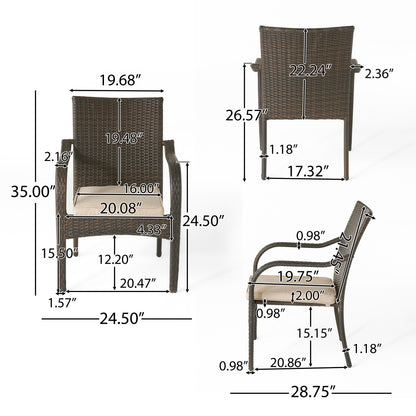 Florianopolis Brown Wicker Stacking Chairs (Set of 4)