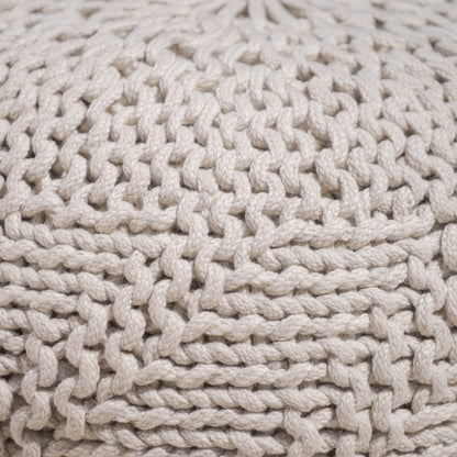 Haley Indoor Fabric Hand Knit Pouf