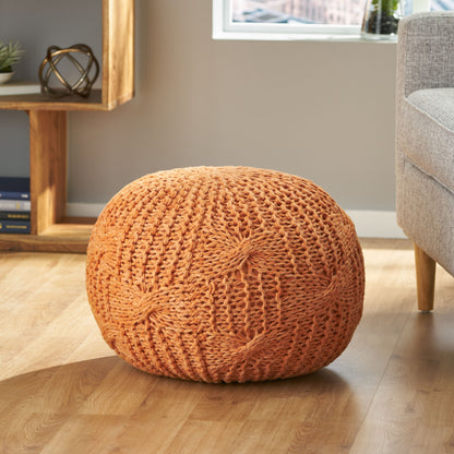 Dahlia Handcrafted Modern Fabric Weave Pouf