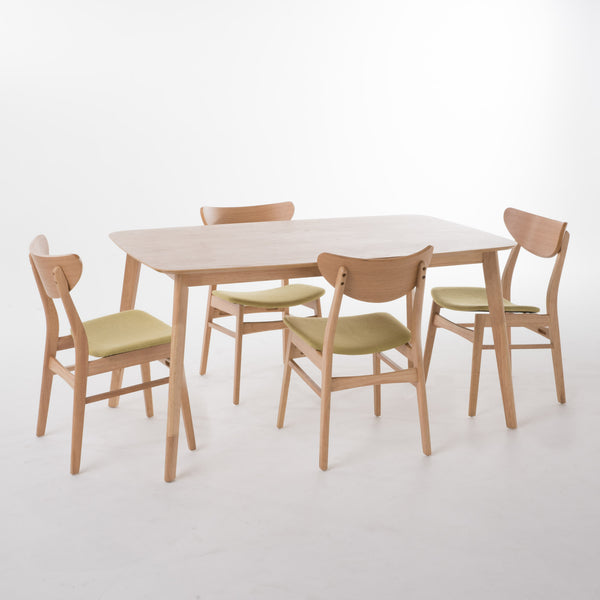Camilla Natural Oak Finish 60-inch Rectangular 5 Piece Dining Set ...