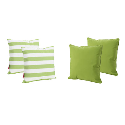 La Jolla Outdoor Striped Water Resistant Square Throw Pillows - Set of 4
