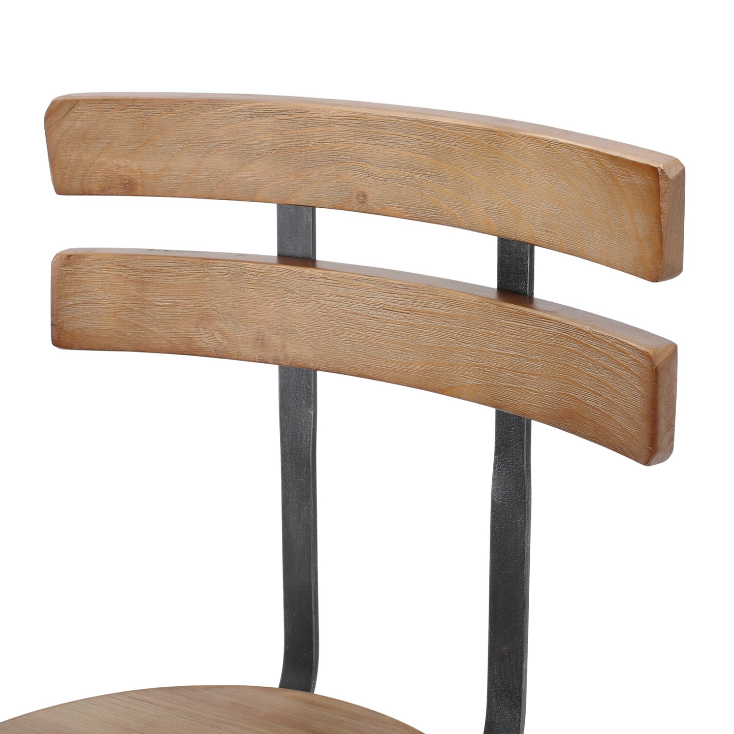 Poe Anique Finish Firwood Height Adjustable Bar Stool