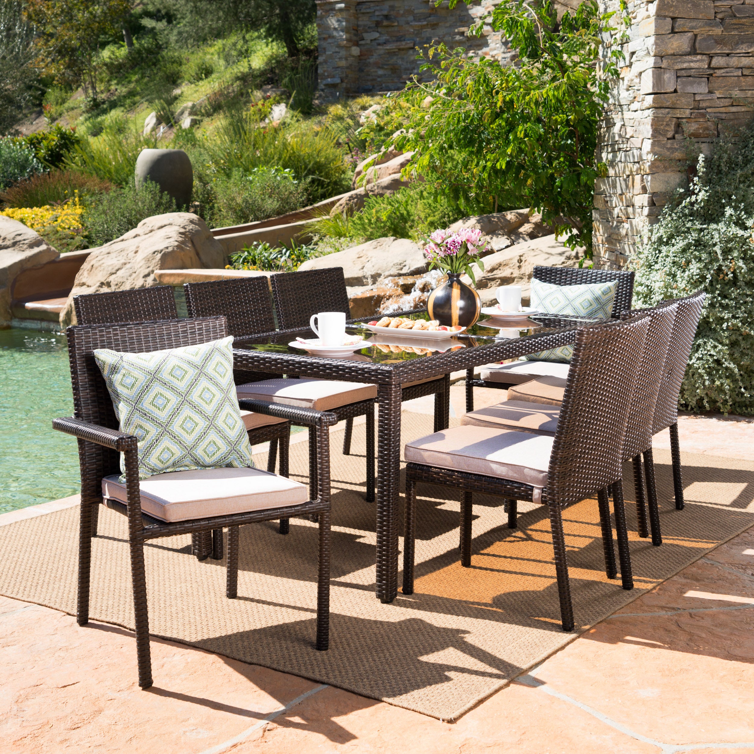 9 piece wicker patio set hot sale