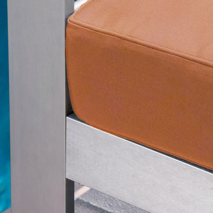 Edward Coral Outdoor Aluminum 5 Seater Sectional Sofa Set