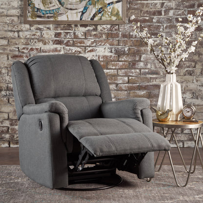 Jemma Tufted Fabric Swivel Gliding Recliner Chair