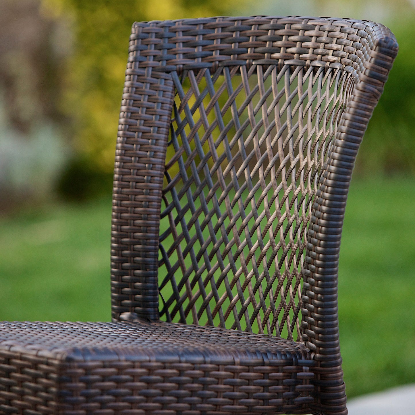 Capella Outdoor 3 Piece Multi-brown Wicker Stacking Chair Chat Set