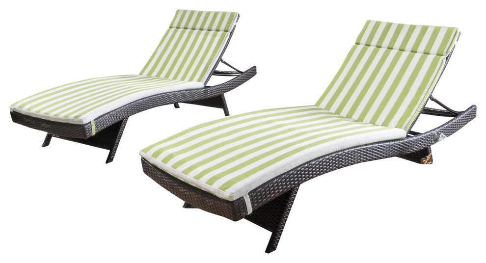 Lakeport Outdoor Wicker Lounge with Water Resistant Cushion (Set of 2)