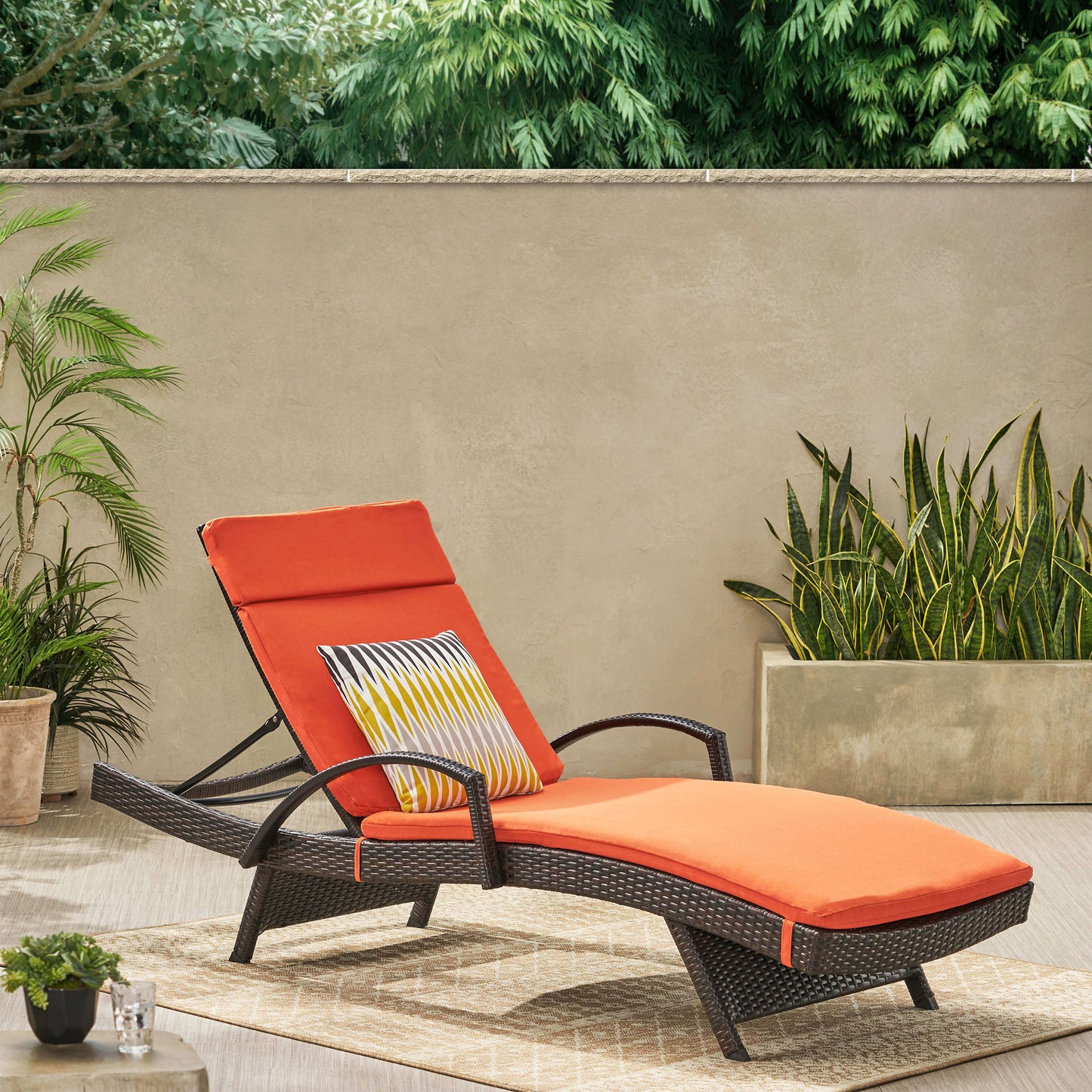 Savana Outdoor Wicker Lounge with Arms with Water Resistant Cushion