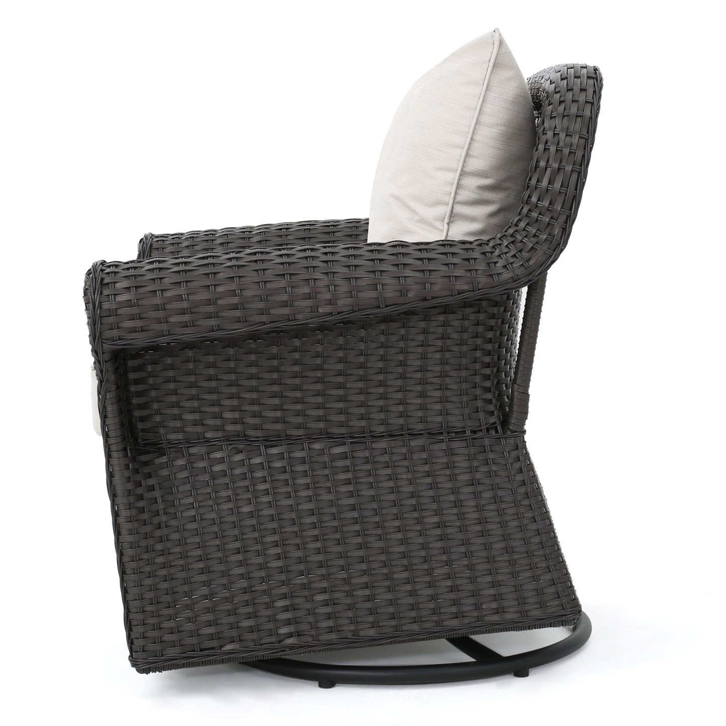 Admiral Outdoor Wicker Swivel Rocking Chair w/Water Resistant Cushions