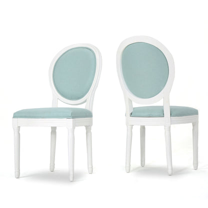 Adelise Traditional Light Blue Upholstered Fabric Dining Chairs (Set of 2)