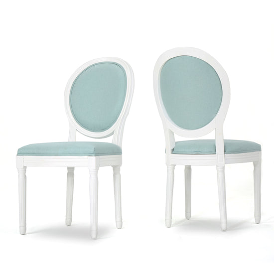 Adelise Traditional Light Blue Upholstered Fabric Dining Chairs (Set o