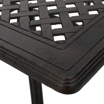 Fonzo Outdoor Bronze Cast Aluminum Rectangular Dining Table (ONLY)