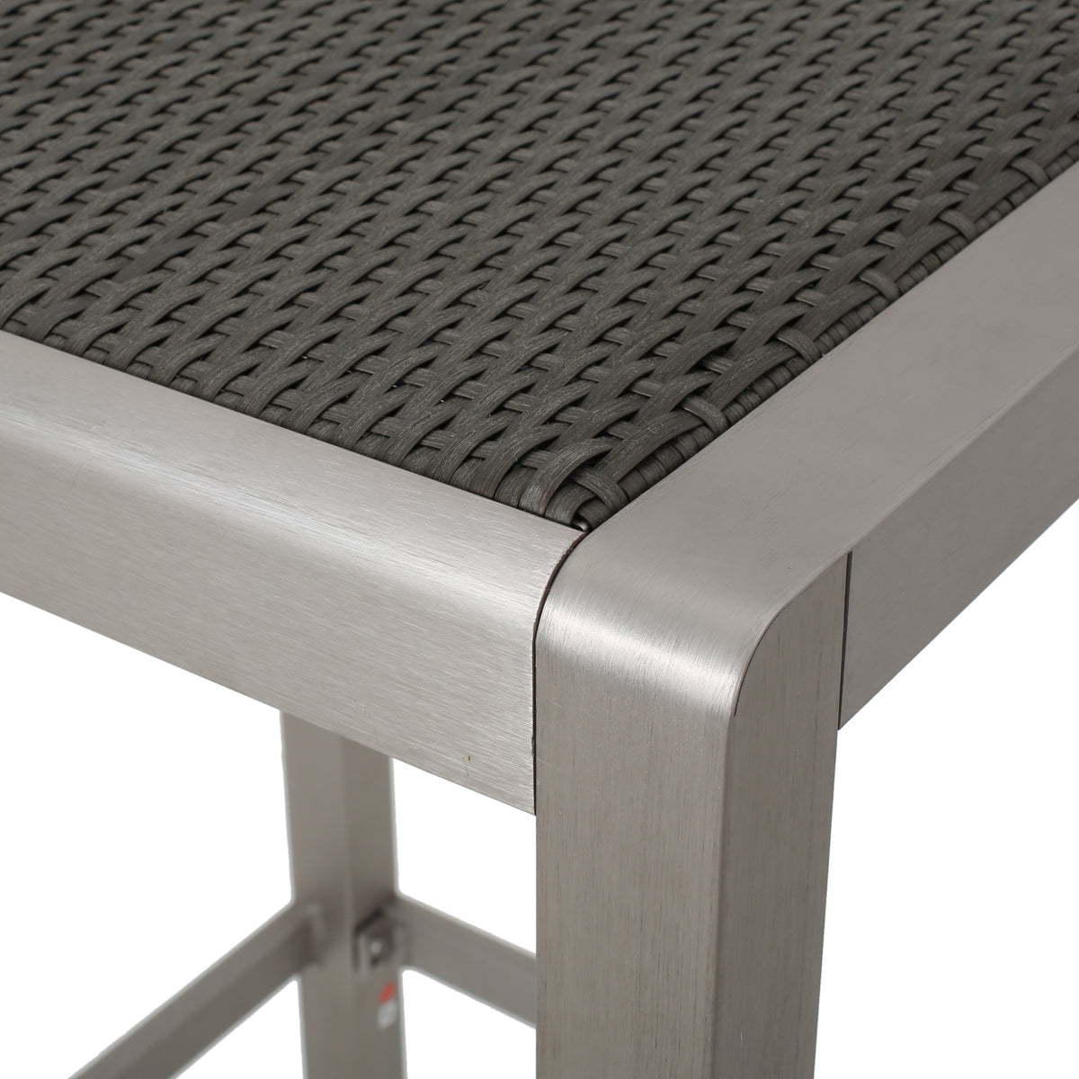 Capral Outdoor Modern Gray Wicker Bar Table with Aluminum Frame – GDFStudio
