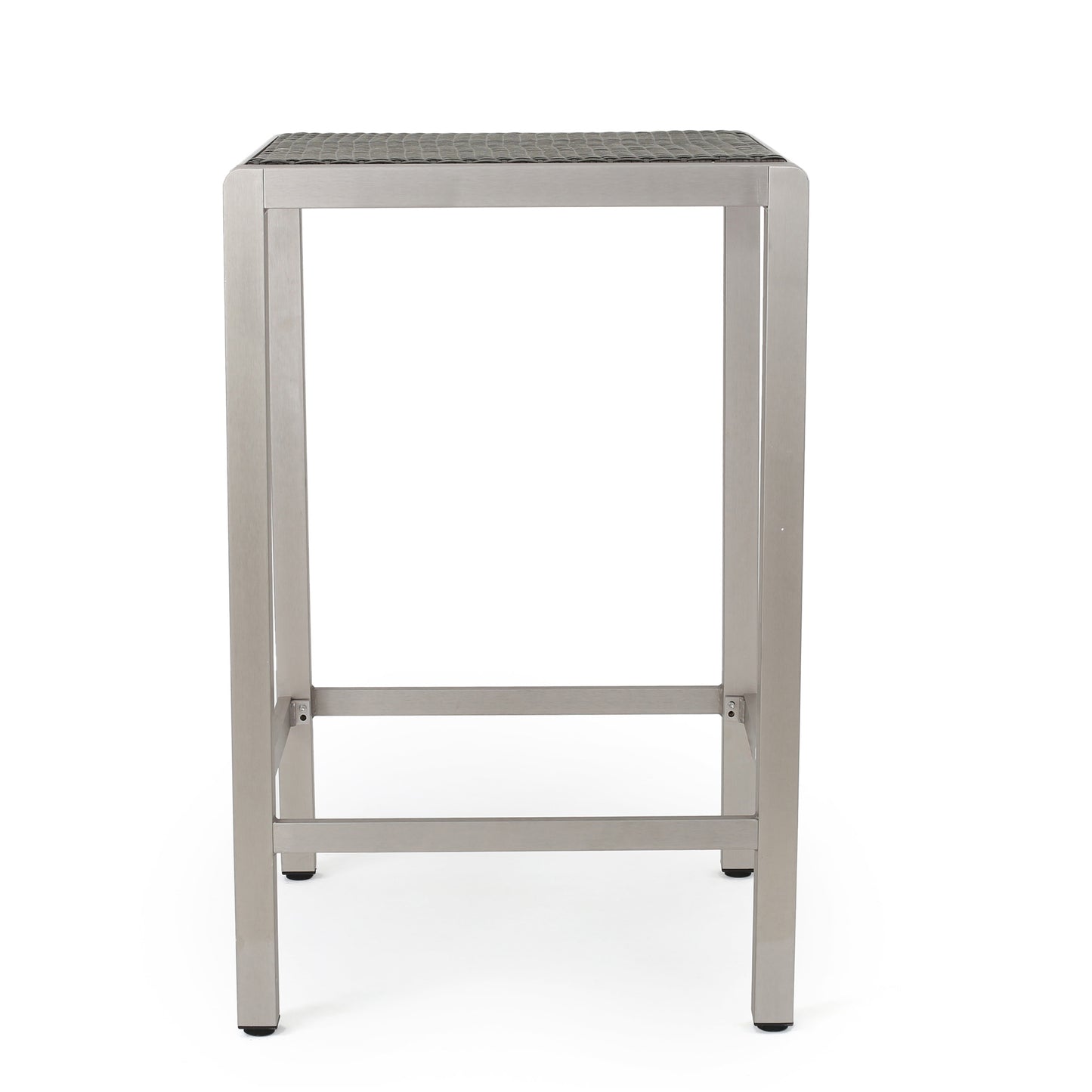 Capral Outdoor Modern 3-Piece Gray Wicker Bar Set with Aluminum Frame