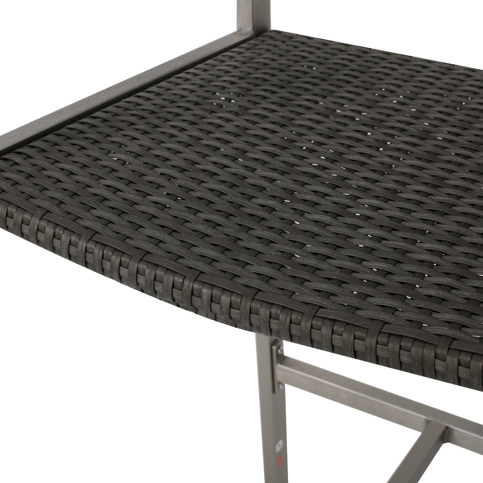 Capral Outdoor 3 Piece Grey Wicker Bar Set with Glass Table Top GDFStudio