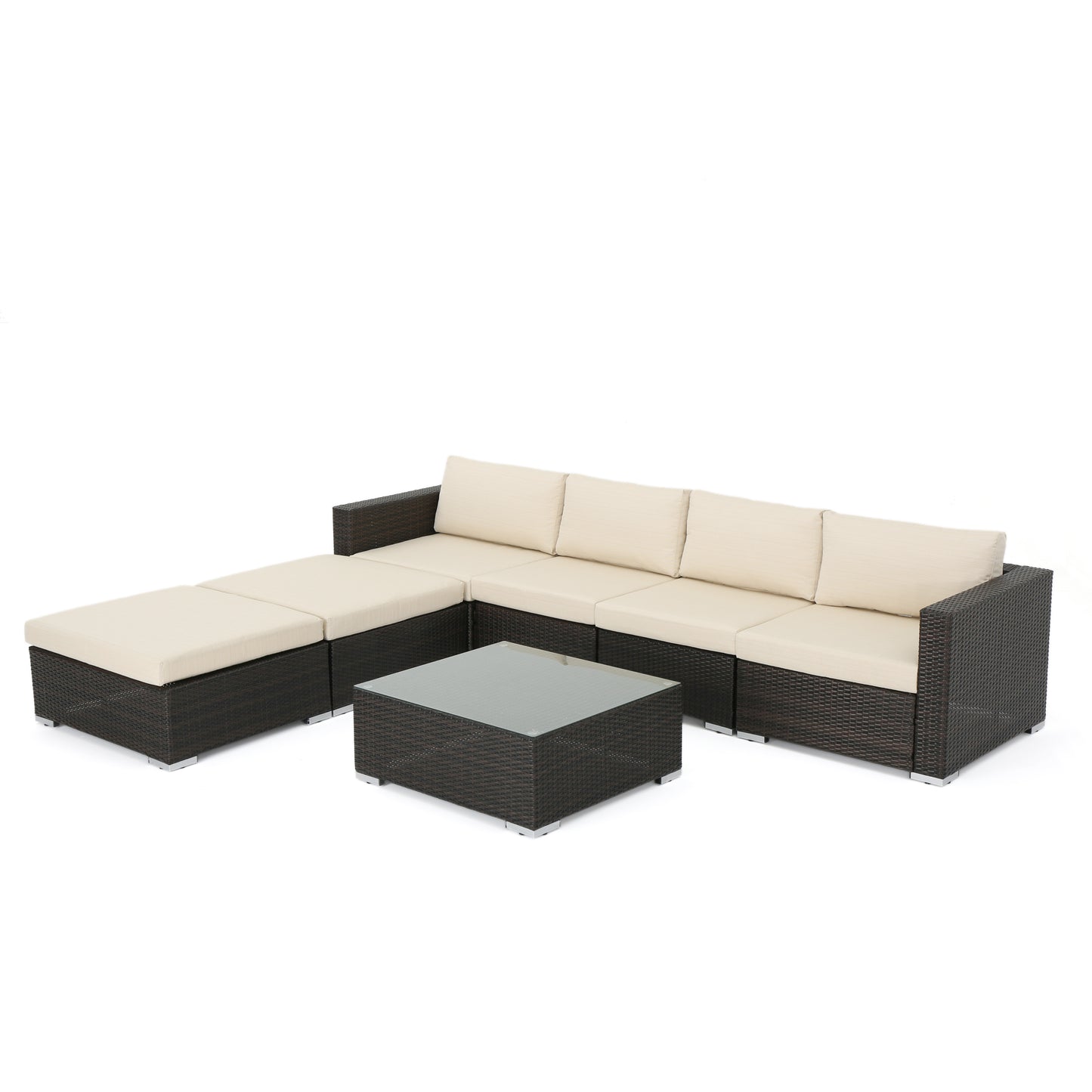 Francisco 7pc Outdoor Wicker Sectional w/ Cushions