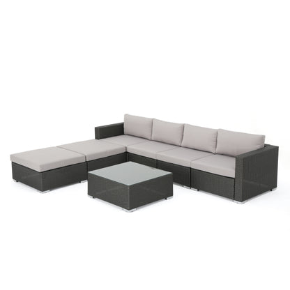 Francisco 7pc Outdoor Wicker Sectional w/ Cushions