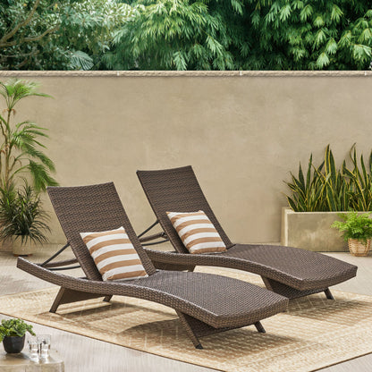 Thira Outdoor Modern Adjustable Wicker Chaise Lounge Chair