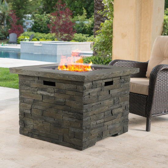 Stonecrest 40,000 BTU Propane Gas Firepit (Square) – GDFStudio