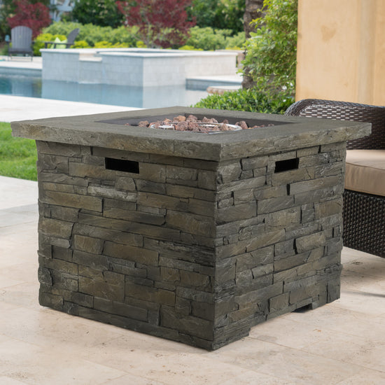 Stonecrest 40,000 BTU Propane Gas Firepit (Square) – GDFStudio