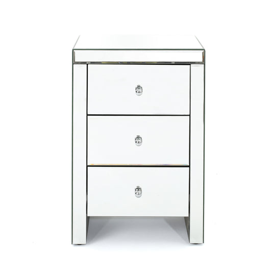 Fiona Classic Mirror Finished 3 Drawer Side Table