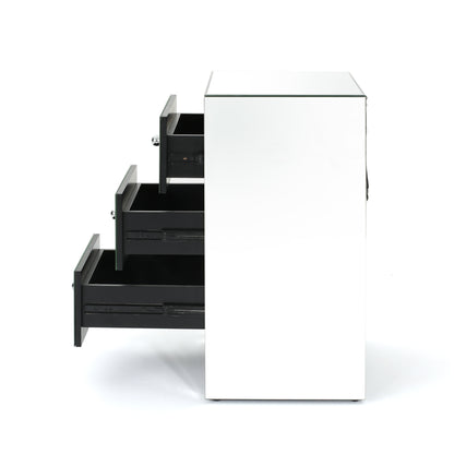 Fiona Classic Mirror Finished 3 Drawer Side Table