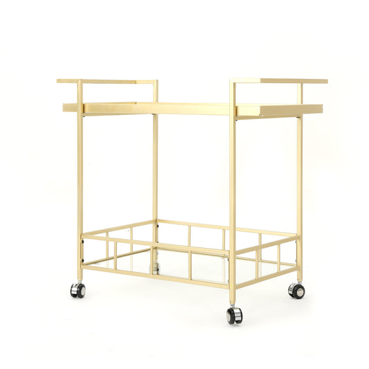 Brose Modern Iron and Glass Bar Cart