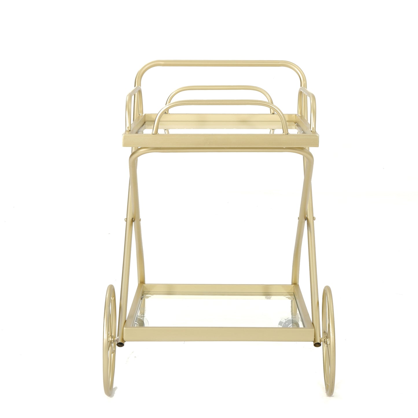 Patty Traditional Iron and Glass Bar Cart