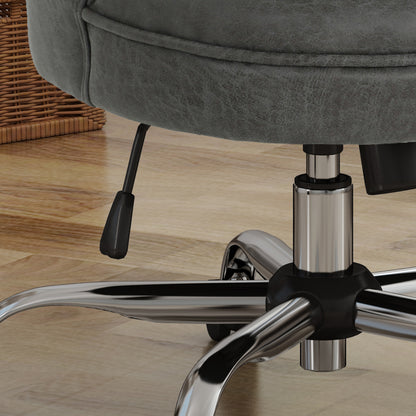 Tyesha Modern Tufted Microfiber Adjustable Swivel Desk Chair w/ Rolling Casters