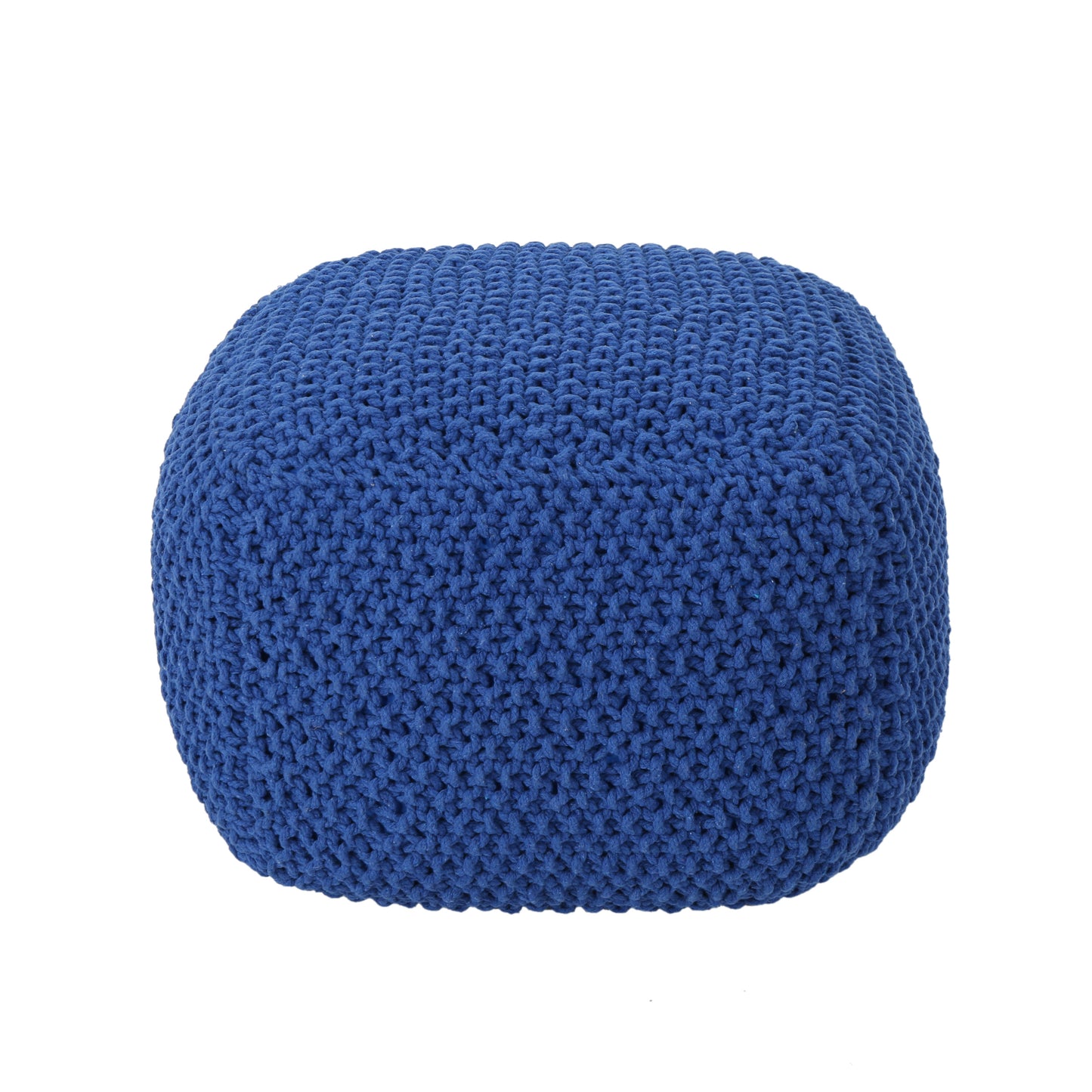 Knox Modern Boho Hand-Knitted Cotton Thread Pouf Foot Stool
