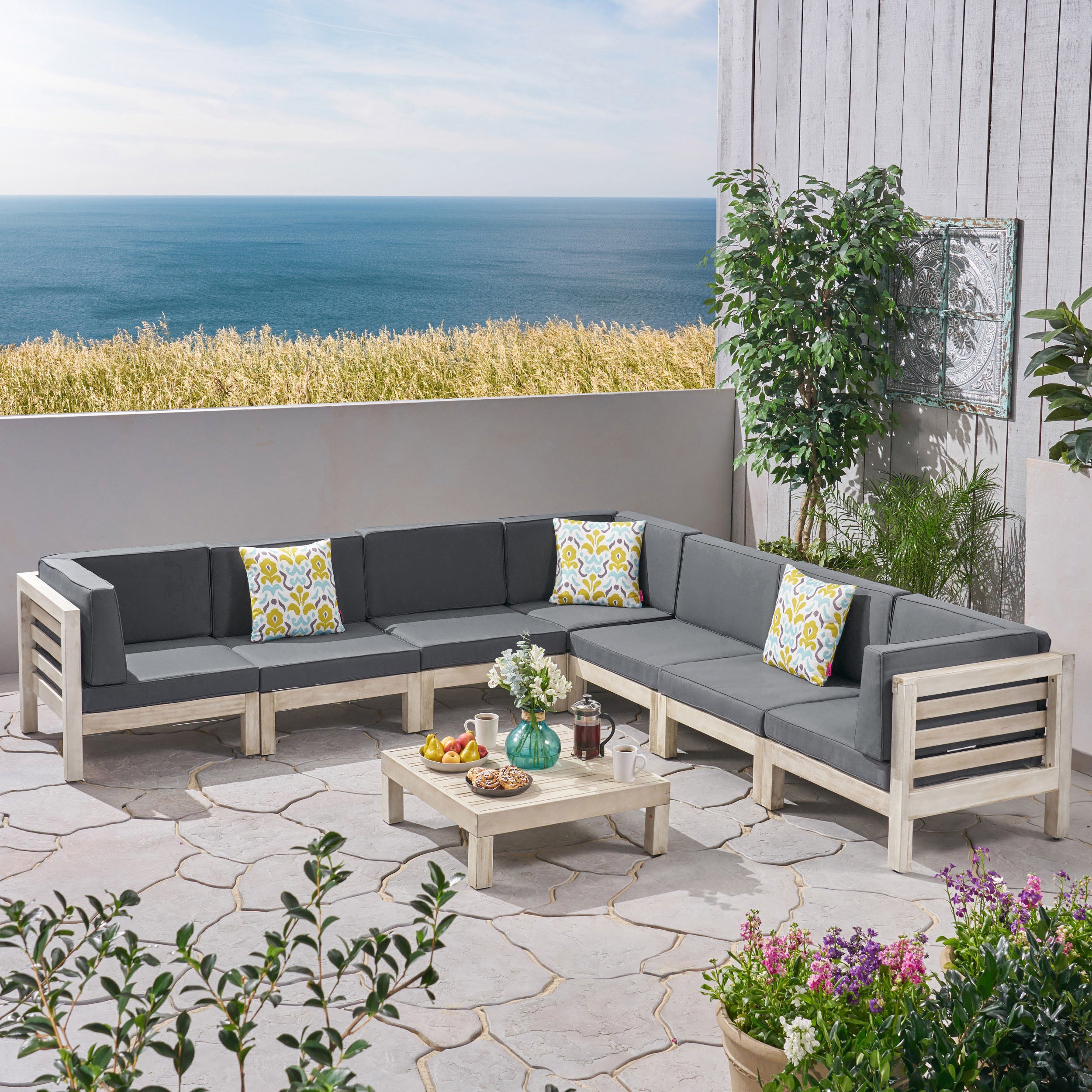 Outdoor corner best sale sofa wood