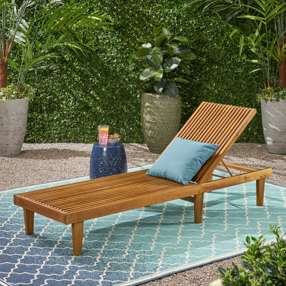 Addisyn Outdoor Wooden Chaise Lounge