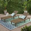 Addisyn Chaise Lounge In Legno Di Acacia Per Esterni, 2 Pezzi: Sdraio Regolabile Finitura Teak