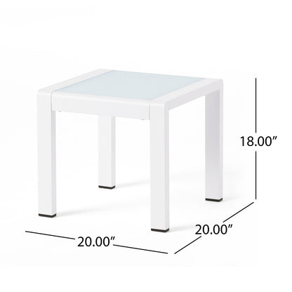 Cherie Coral Outdoor Aluminum Side Table (Set of 2)
