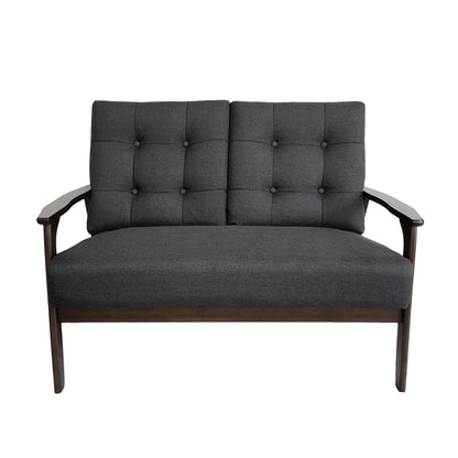 Maureen Mid Century Modern 2-Piece Fabric Sofa & Love Seat Living Room Set