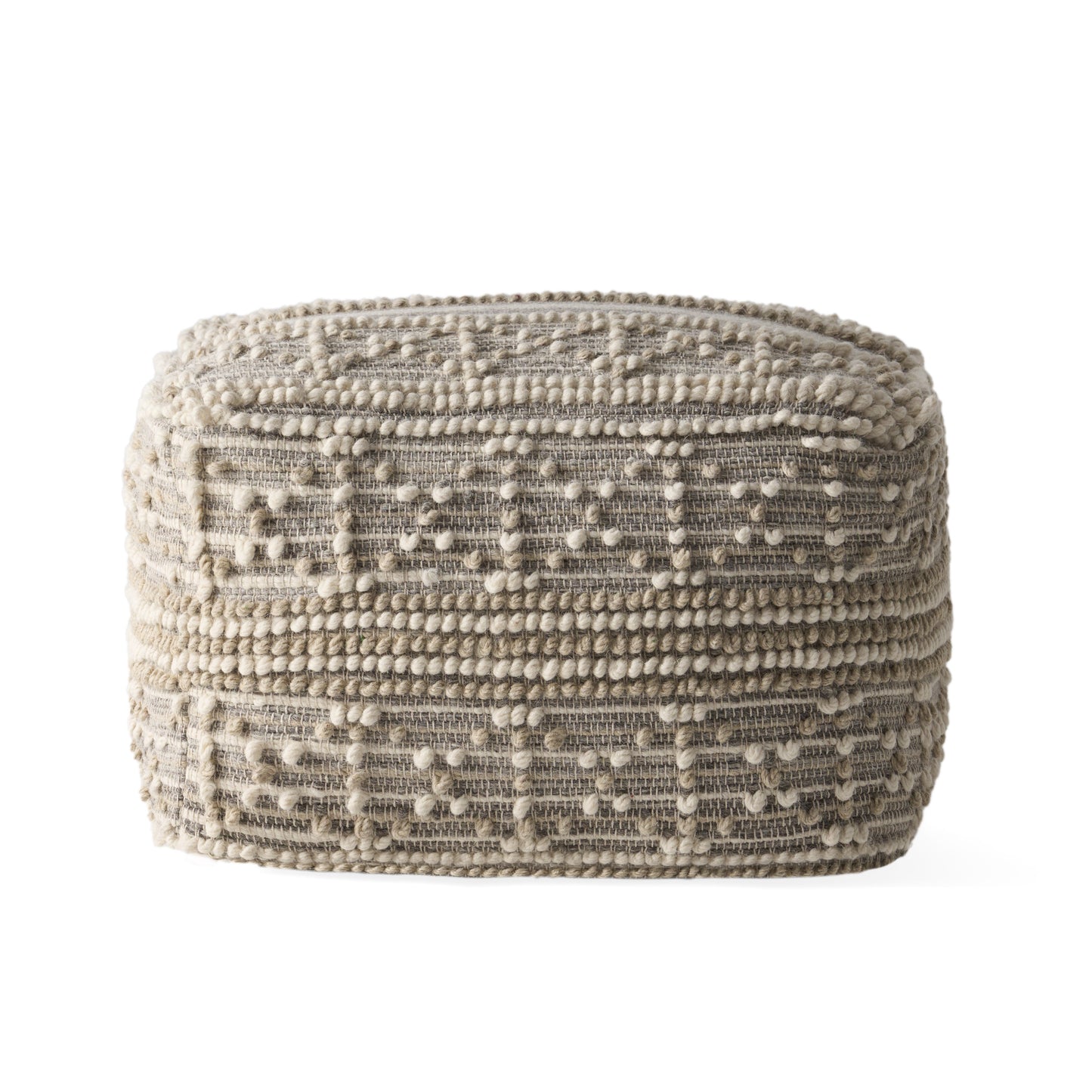 Everliegh Contemporary Wool and Cotton Pouf Ottoman