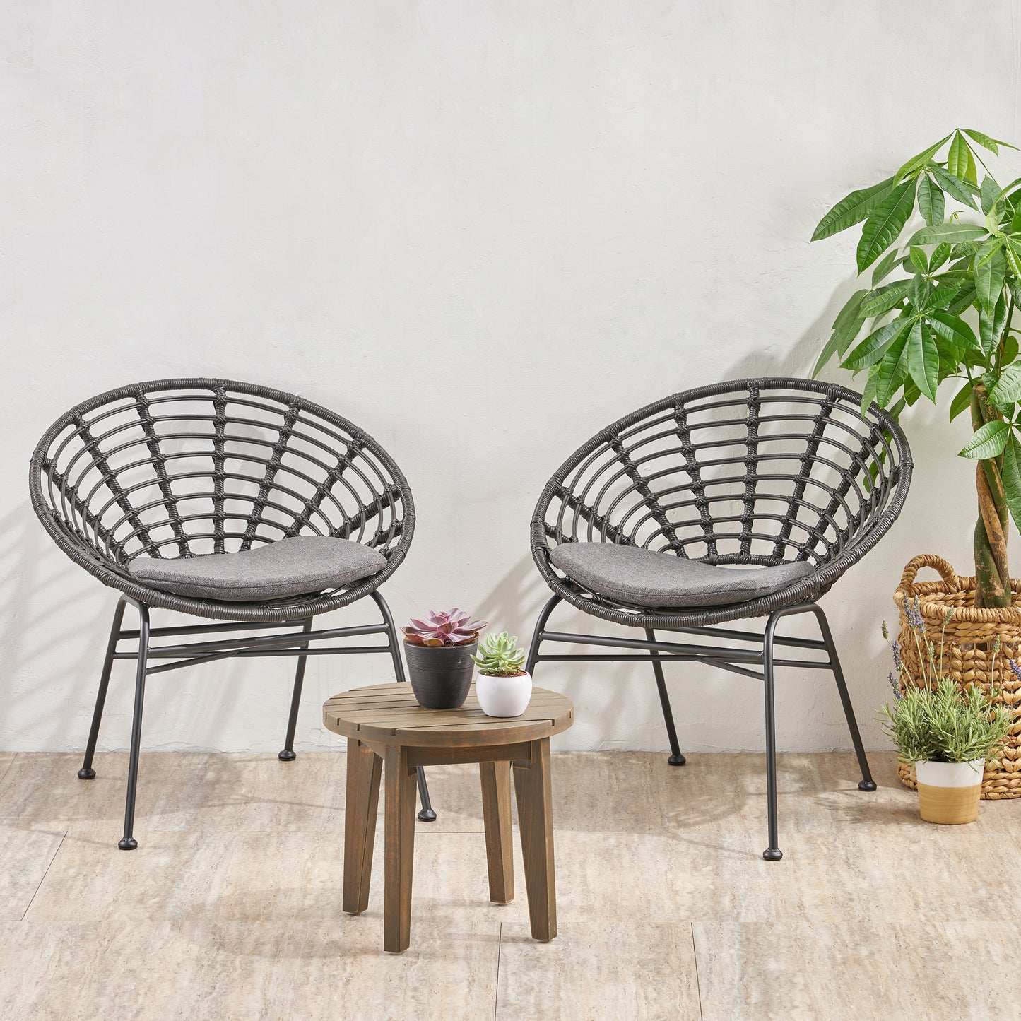 Heloise Outdoor 2 Seater Acacia Wood Chat Set