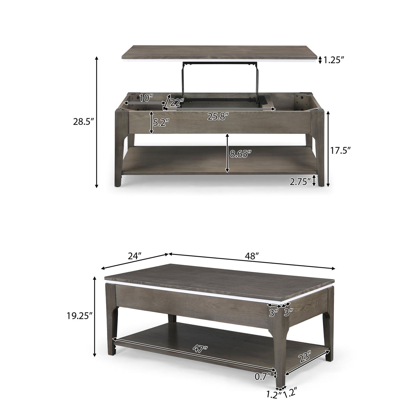 Adeel Transitional Lift-Top Coffee Table
