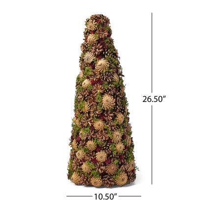 Artificial Pre Decorated Pinecone Tabletop Christmas Tree