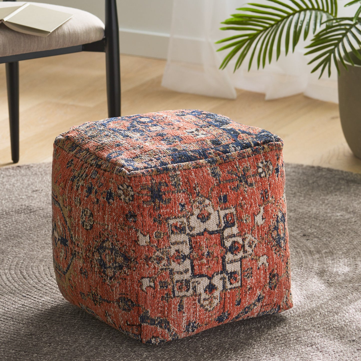 Bonsallo Contemporary Fabric Cube Pouf