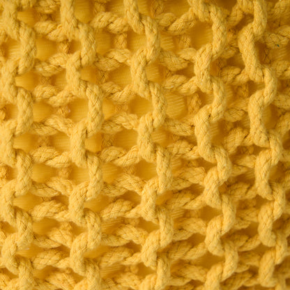 Barwick Modern Knitted Cotton Round Pouf