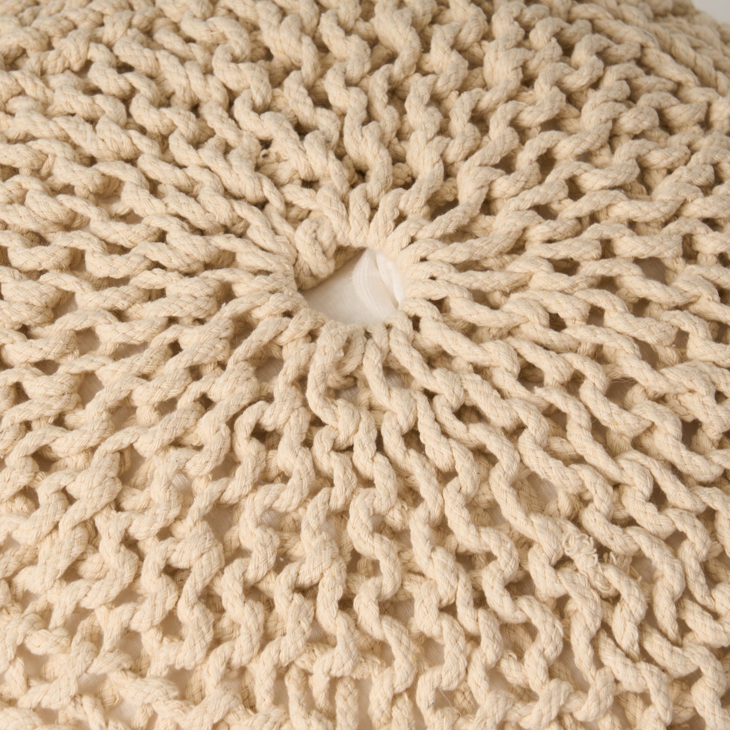 Flovilla Modern Knitted Round Pouf