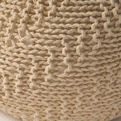 Flovilla Modern Knitted Round Pouf