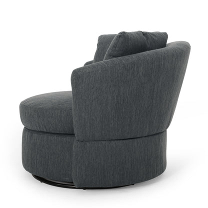 Dawson Contemporary Upholstered Swivel Club Chair