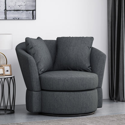 Dawson Contemporary Upholstered Swivel Club Chair