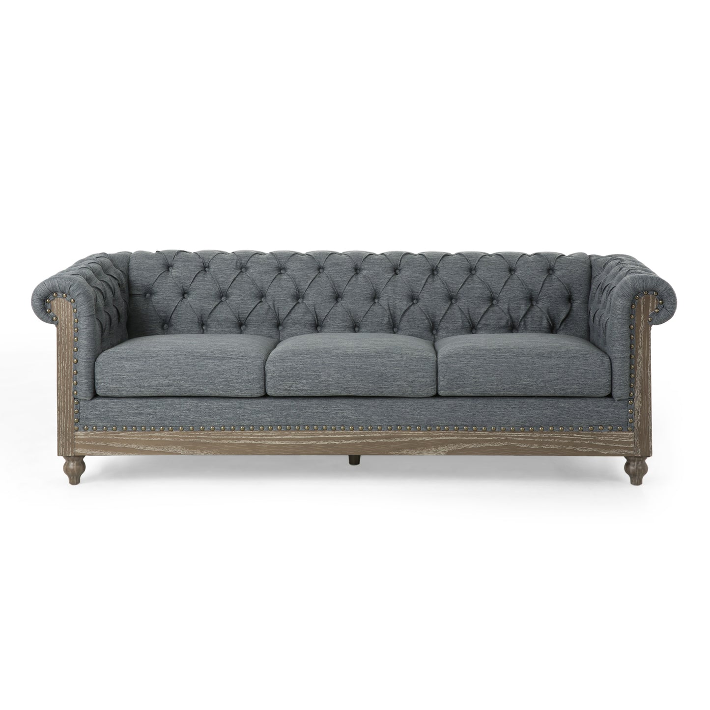 Bowes Chesterfield Tufted 3 Seater Sofa with Nailhead Trim